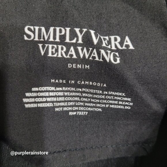 Simply Vera Wang Jeans Size 4P Mid Rise Black Wash Stretch Denim - Picture 6 of 12